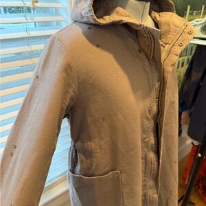 JNBY DESIGNER hooded Women's Tan Jacket fully adjustable high end